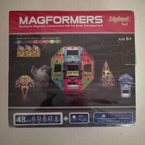 Magformers Lighted Building Set 48 Piece Neon LED Magnetic Toy Set Sealed New